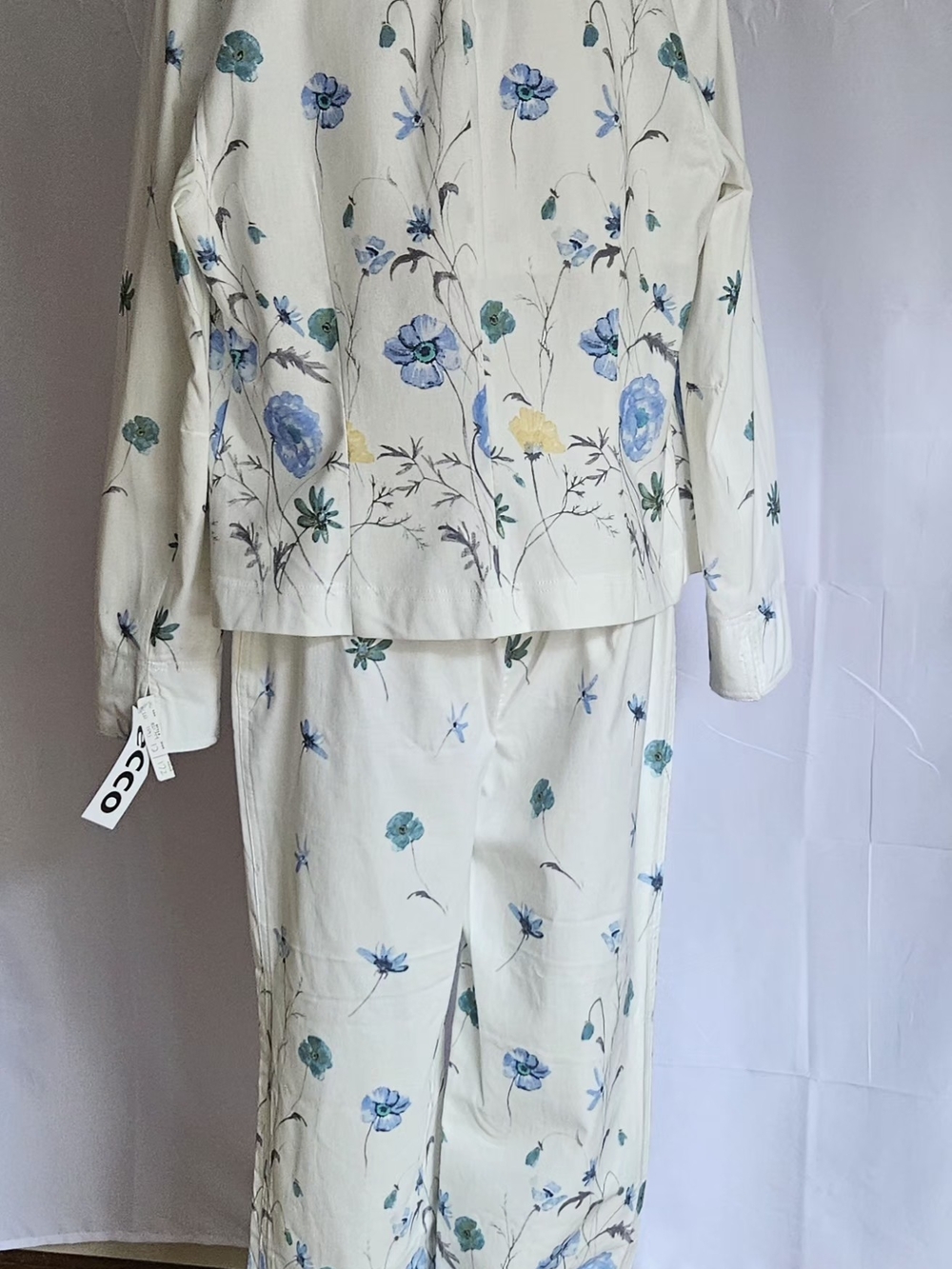"Vintage ECCO Floral 2 Piece Pants Suit Set Size 12 NWT - Picture 4 of 16